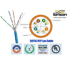 Câble lan de Shenzhen Lansan CAT5E UTP 305m câble 4P * 24AWG 0.50mm BC pass didactique